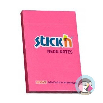 Bloczek STICK`N 76x51mm 100k ciemnoróżowy neon 21161