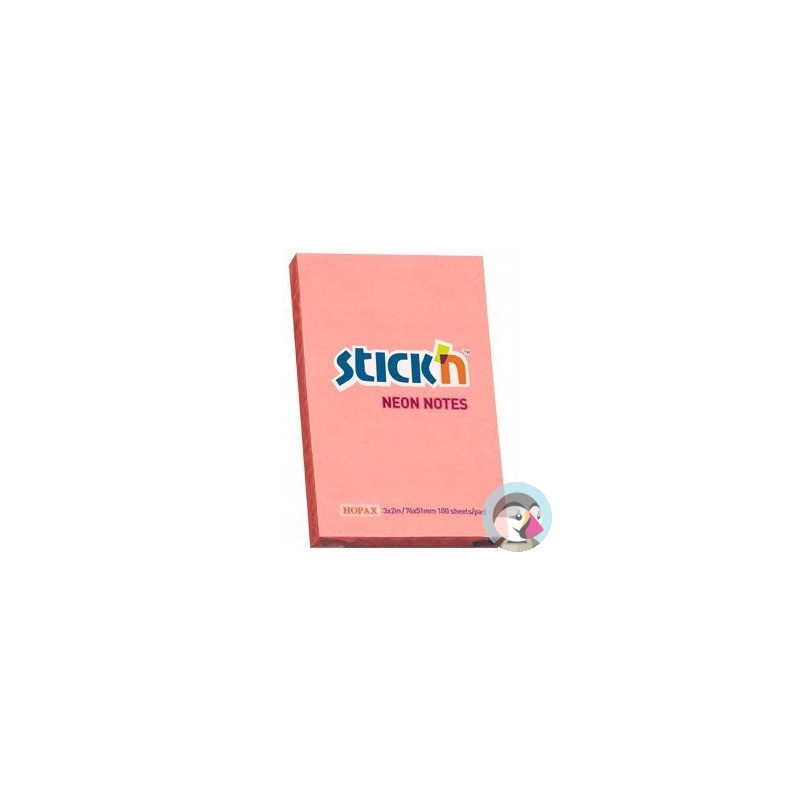 Bloczek STICKN 76x51mm różowy neon 100k 21162 STICKN