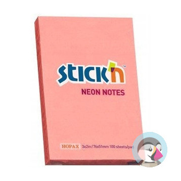 Bloczek STICKN 76x51mm różowy neon 100k 21162 STICKN