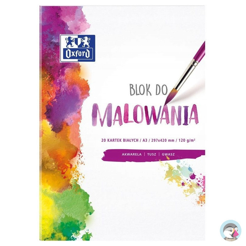 Blok do malowania A3 20 kartek rysunkowy 120g biały 400093196 OXFORD