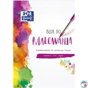 Blok do malowania A3 20 kartek rysunkowy 120g biały 400093196 OXFORD