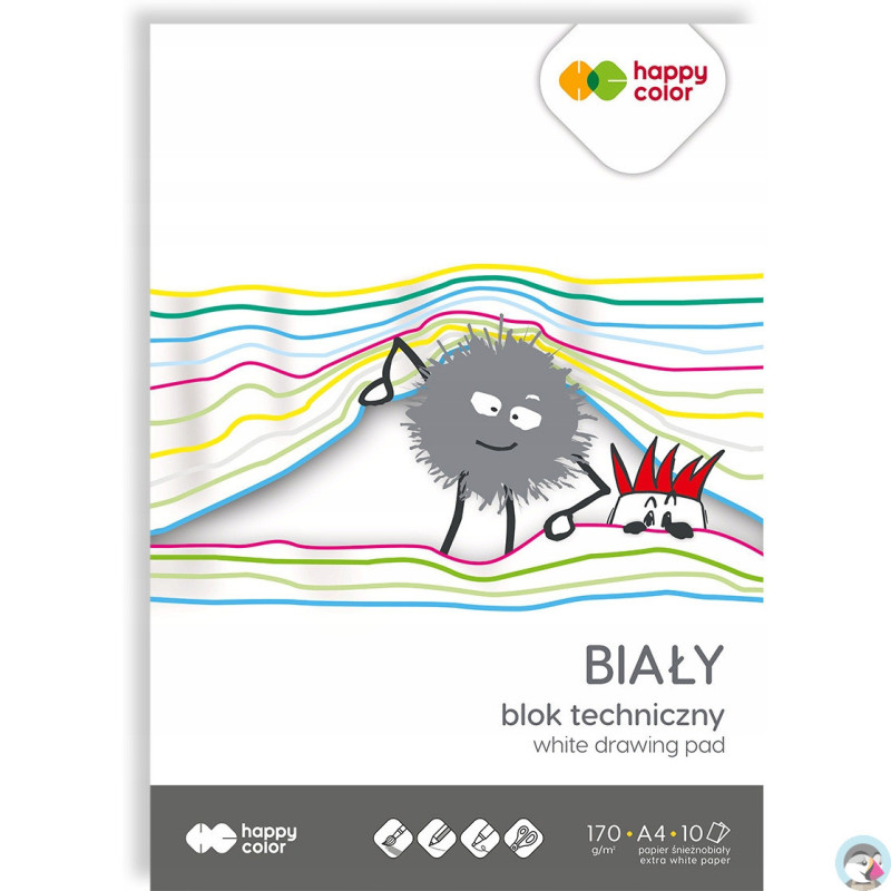 Blok techniczny A4 170g biały 3550 2030-0 HAPPY COLOR