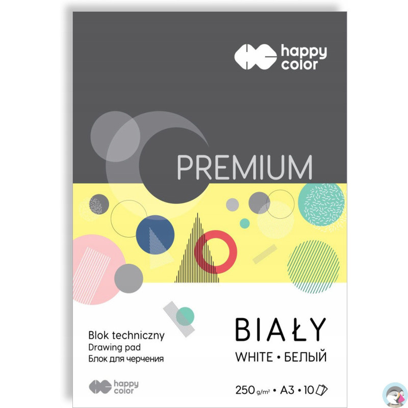 Blok techniczny A3 250g biały PREMIUM HA 3725 3040-0 HAPPY COLOR