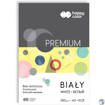 Blok techniczny A3 250g biały PREMIUM HA 3725 3040-0 HAPPY COLOR
