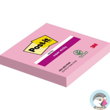 Bloczek samoprzylepny 76x76mm 90k różowy Super Sticky POST-IT 654-6SS-PNK 3M
