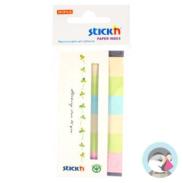 Zakładki papierowe 45x15mm 6 kolorów ECO 180 kartek STICK&acute N