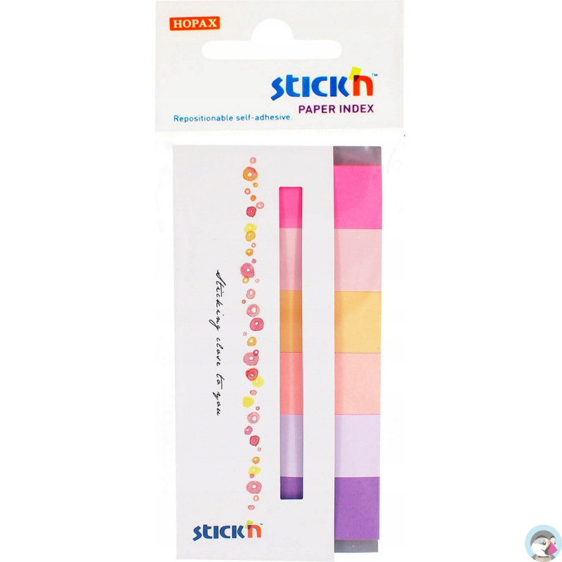 Zakładki papierowe 45x15mm 6 kolorów SPRING 180 kartek 21595 STICK&acute N