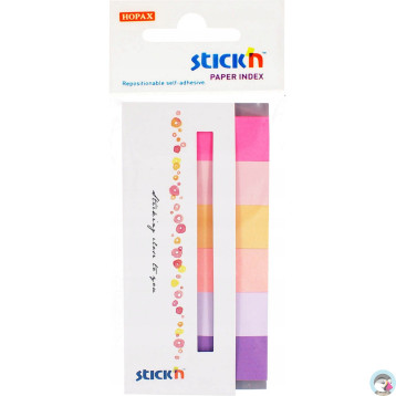 Zakładki papierowe 45x15mm 6 kolorów SPRING 180 kartek 21595 STICK&acute N
