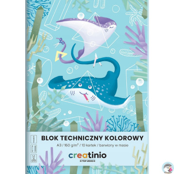 Blok techniczny A3 10k 160g CREATINIO kolorowy barwiony w masie 400176680