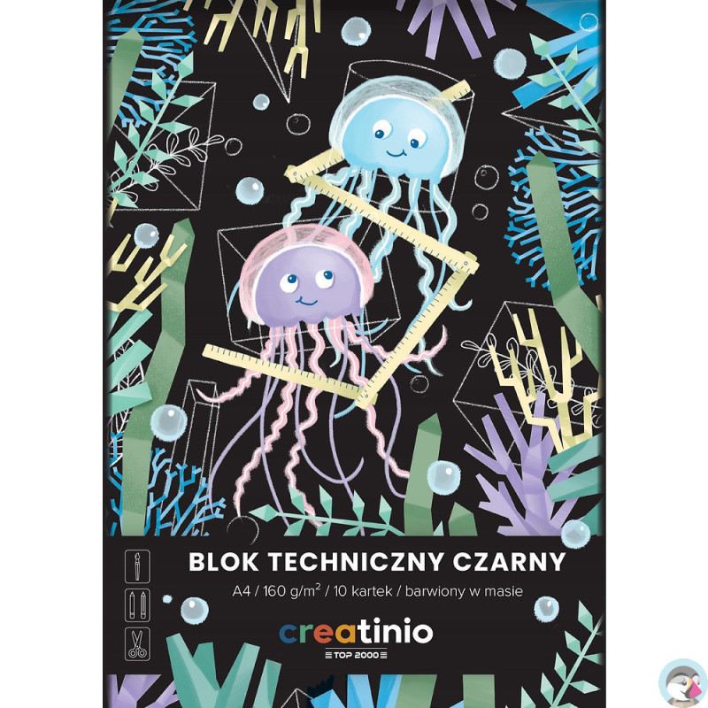 Blok techniczny szkolny A4 czarne kartki 10 kartek 160g 400176681 TOP 2000