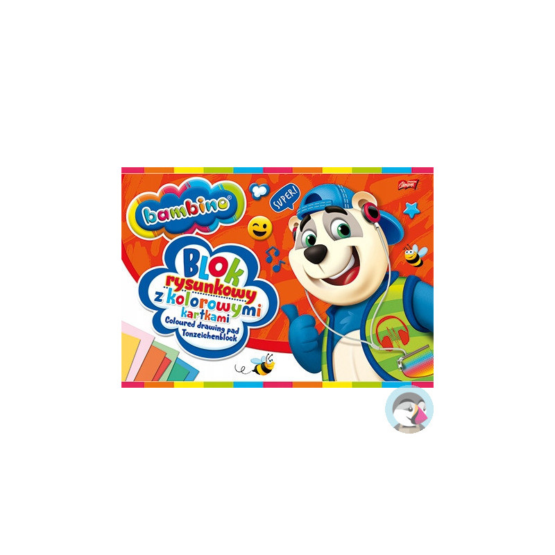 Blok rysunkowy A4 kolorowy 80g. 16kartek BAMBINO