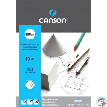 Blok techniczny A3 10k biały 190g. 100554887/ 100554872 CANSON