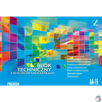 Blok techniczny kolorowy A4 15k PREMIUM KRESKA