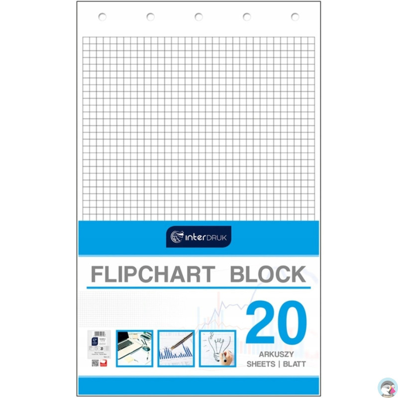 Blok do flipcharta 100x65cm 20k kratka INTERDRUK