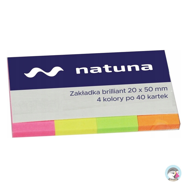 Zakładka indeksująca 20x50mm 4x40k brilliant NATUNA (NSP20/50/D)