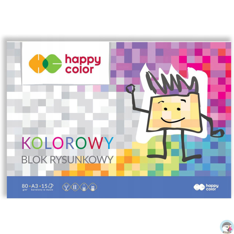 Blok rysunkowy kolorowy A3 15k 80g HA 3708 3040-09 HAPPY COLOR