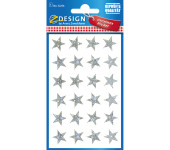 Naklejki Z-Design foliowe - srebrne gwiazdy 52256 AVERY ZWECKFORM