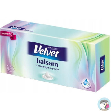 Chusteczki VELVET BALSAM (70 sztuk) 3 warstwy o Kremowym Zapachu