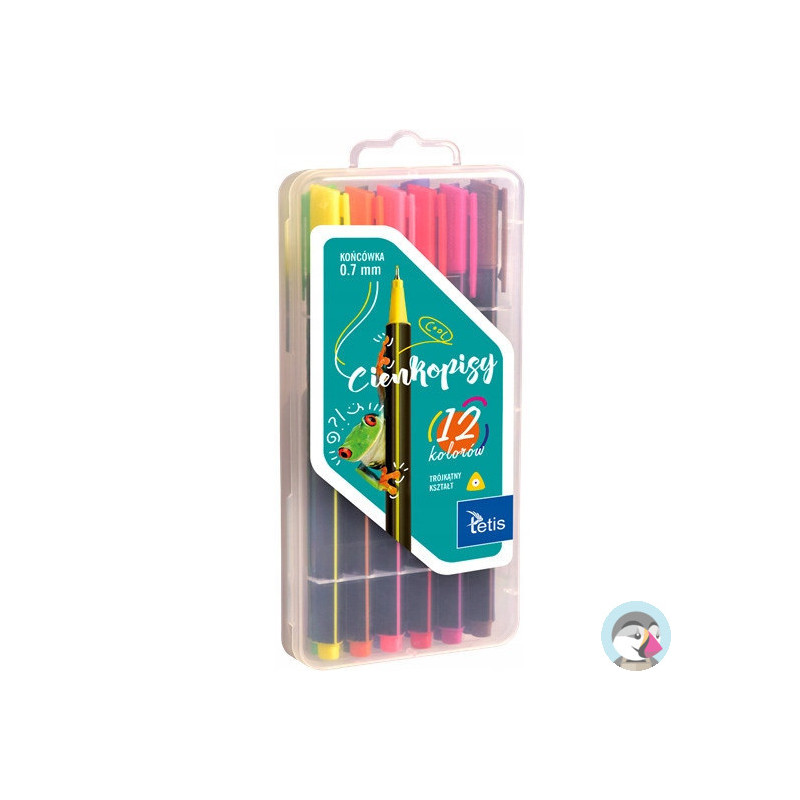 Cienkopis trójkątny 0.7mm 12kolorów KC001-B TETIS