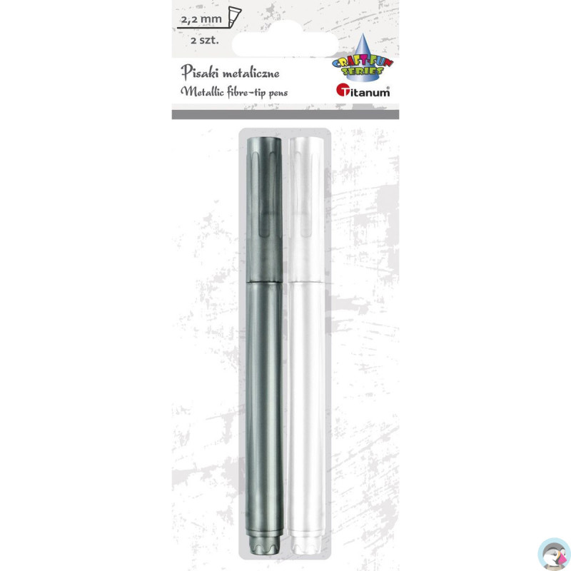 Cienkopis pisak metaliczny 2,2 mm 2 kol. biały/srebrny 463324 TITANUM