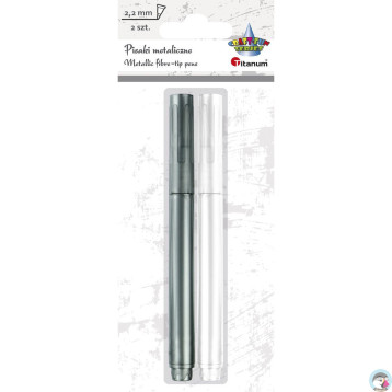 Cienkopis pisak metaliczny 2,2 mm 2 kol. biały/srebrny 463324 TITANUM