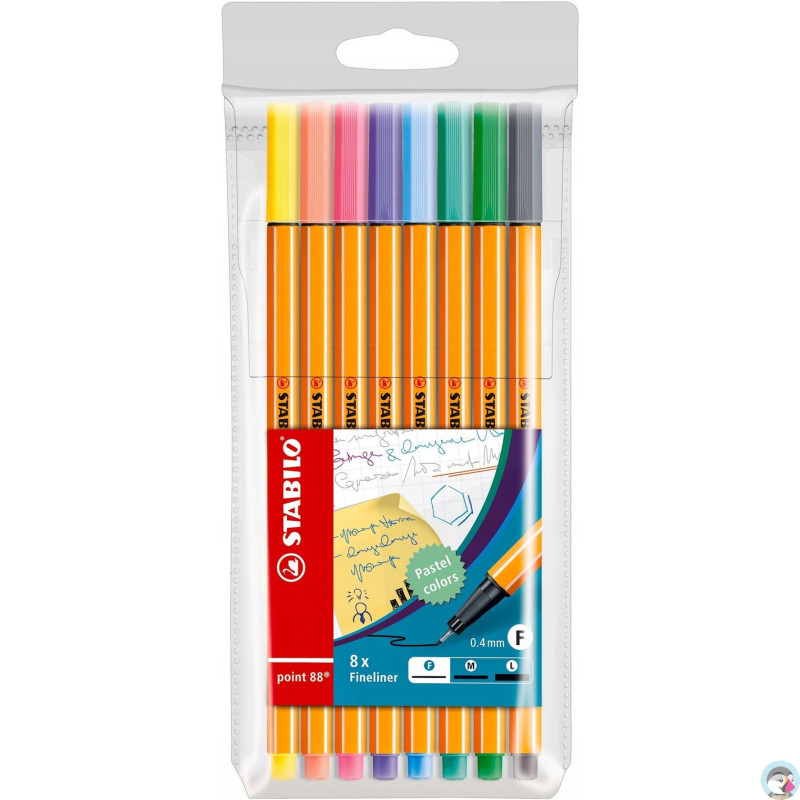 Cienkopis STABILO point 88 komplet 8szt. pastelowy 88/8-01