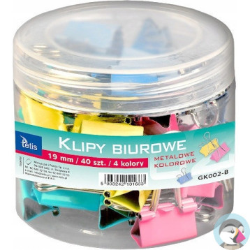 Klipy kolorowe 19mm 40szt. GK002-B TETIS