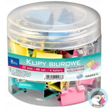Klipy kolorowe 25mm 48szt. GK002-C TETIS