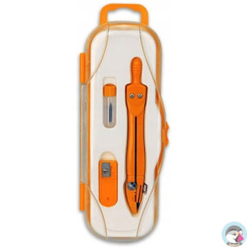 Cyrkiel szkolny z grafitem 2mm ( grafity +temperówka) PC-101 żółty w etui TT7631 PENMATE