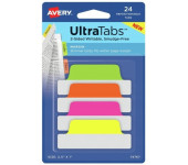 Zakładki indeksujące samoprzylepne 63,5x25,4mm przezroczyste z neonową zakładką Ultra Tabs 74767 AVERY ZWECKFORM