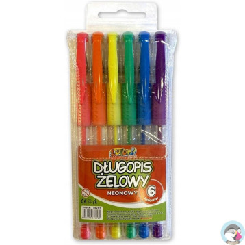 Długopis żelowy neonowy 6 kolorów Kolori TT8265 PENMATE