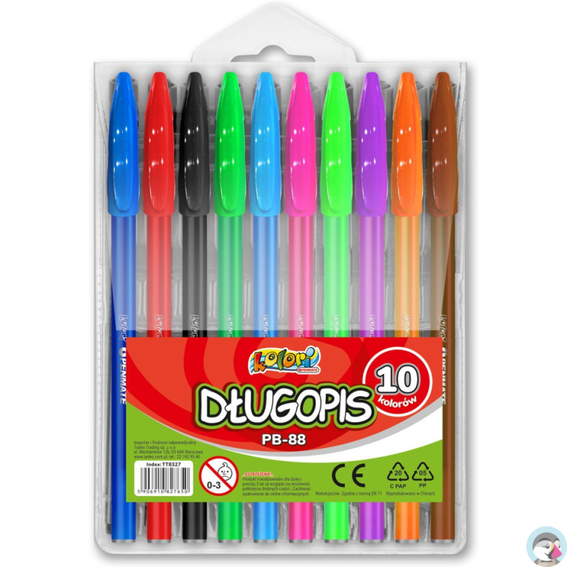 Długopis KOLORI PB-88 10 kolorów TT8327