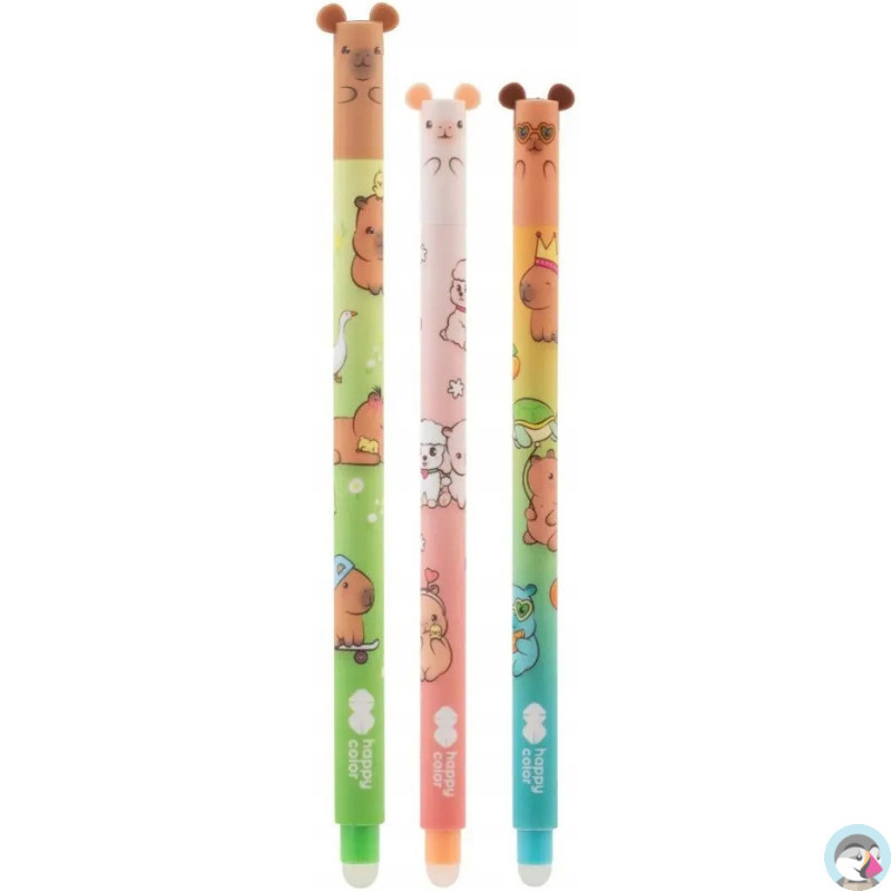 Długopis wymazywalny Kapibara 0,5mm niebieski Happy Color HA 4120 01KF-3