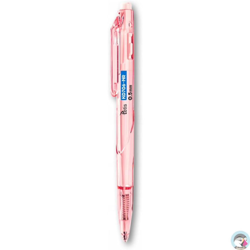 Długopis automatyczny 0,5mm niebieski różowa obudowa KD706-NR TETIS
