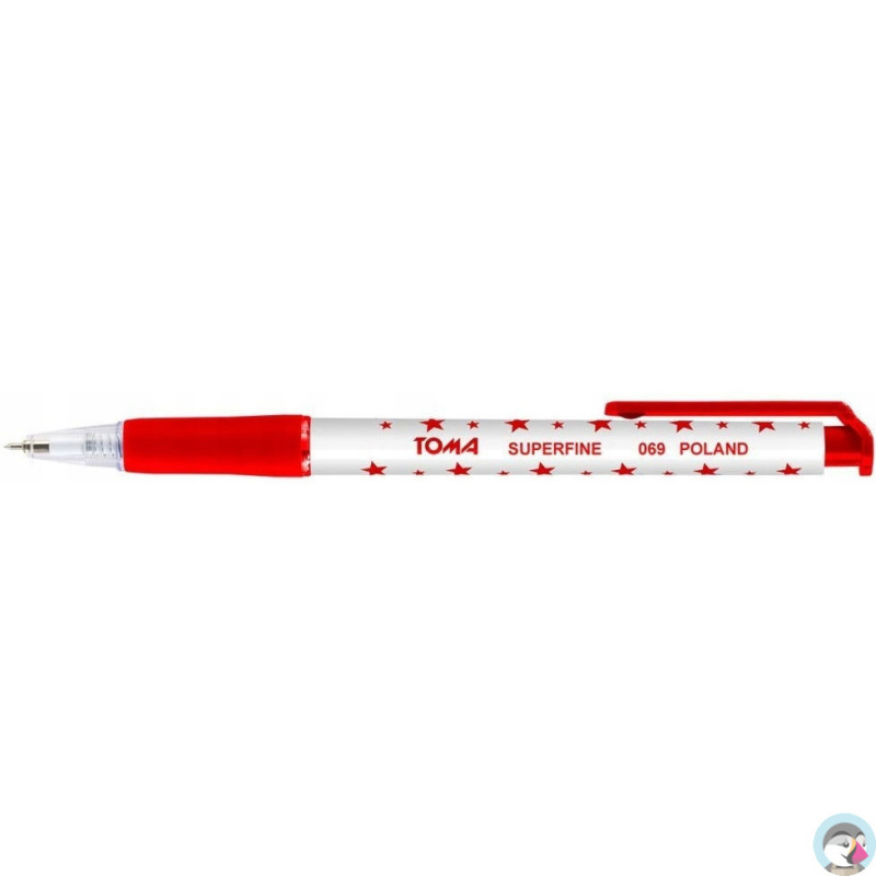 Długopis automatyczny GWIAZDKI czerwony 0,5mm TO-069 TOMA