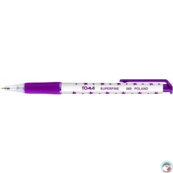 Długopis automatyczny GWIAZDKI fioletowy 0,5mm TO-069 TOMA