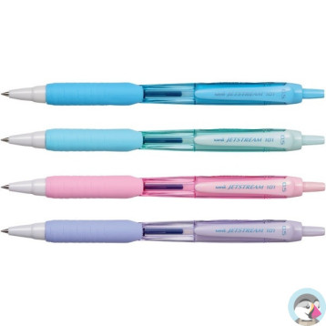 Długopis kulkowy UNI SXN-101FL różowa obudowa, niebieski wkład, babypink/blue