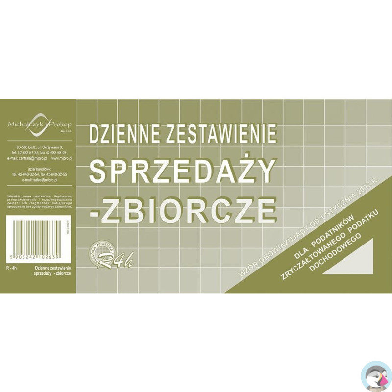 R-4h Dzienne zestawie sprzedaży-zbiorcze 1/3 A4 Michalczyk i Prokop