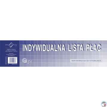 P05-M Indywidualna lista płac 1/3 A3 od lipca 2022 Michalczyk i Prokop