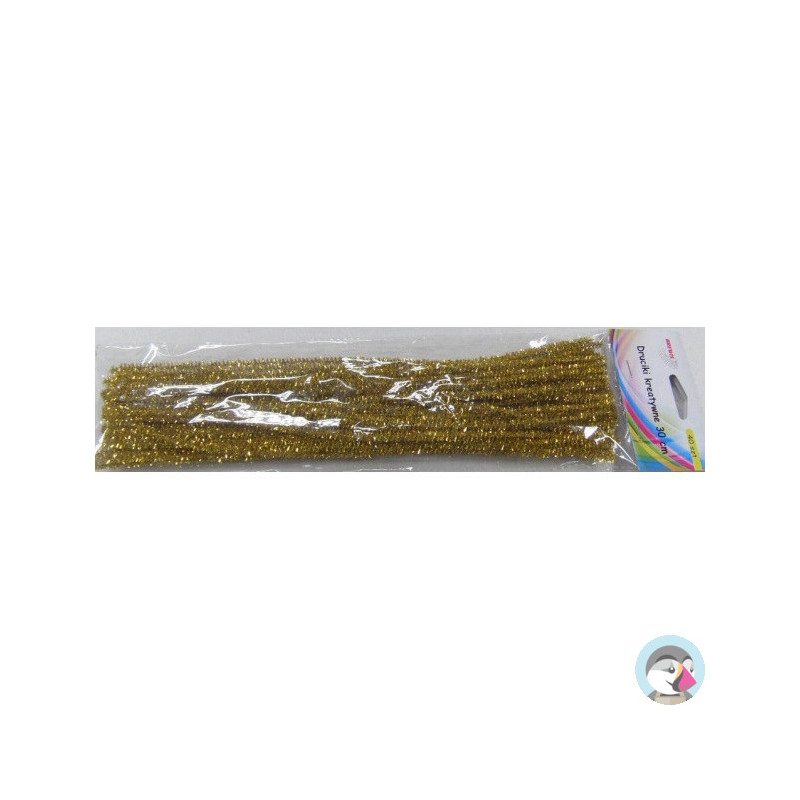 Druciki kreatywne dr15 złote metaliczne 30cm (40) BREWIS
