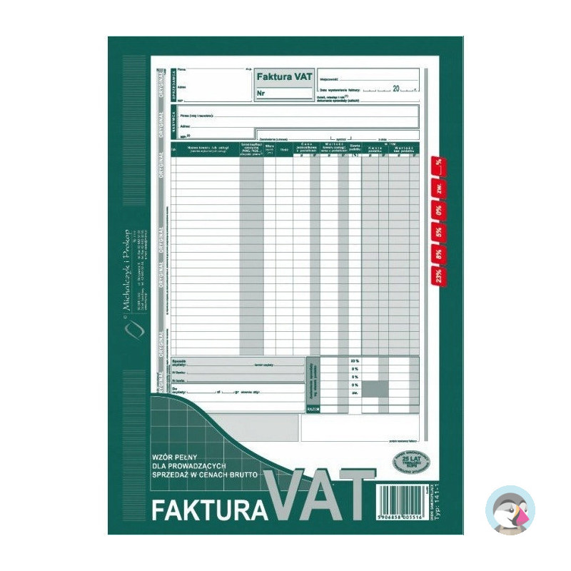 141-1E Faktura A4 brutto peł.N! MICHALCZYK I PROKOP