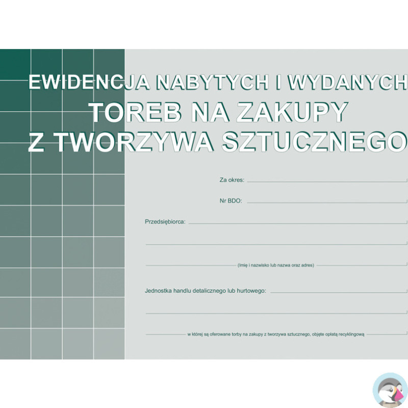 S-200-3 Ewidencja nabytych i wydanych toreb na zakupy z tworzywa sztucznego MICHALCZYK I PROKOP