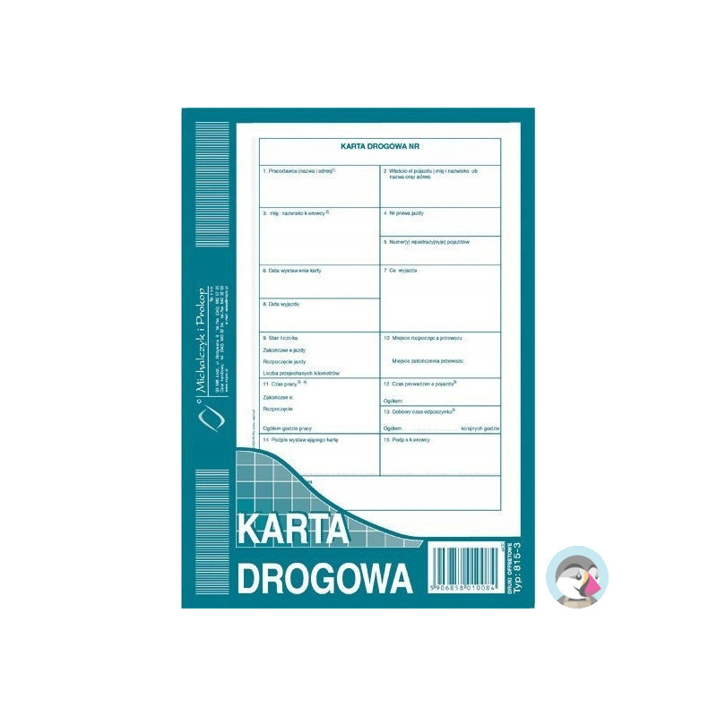 Karta drogowa A5 Numerowana 815-3N