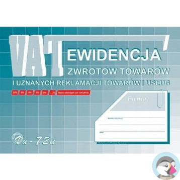 Vu72-u Ewidencja VAT zwrot tow.i uznan. reklamacji A4 Michalczyk i Prokop
