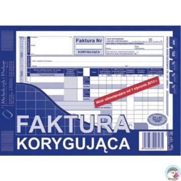 107-3E Faktura VAT korygująca A5 80k Michalczyk i Prokop