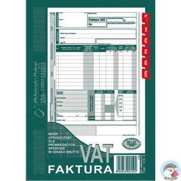 124-3E Faktura VAT brutto A5piN! (pion-upr.)MICHALCZYK I PROKOP