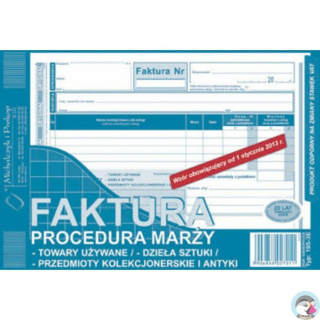 195-3E Faktura procedura marży towary używane A5 (o+1k) Michalczyk i Prokop