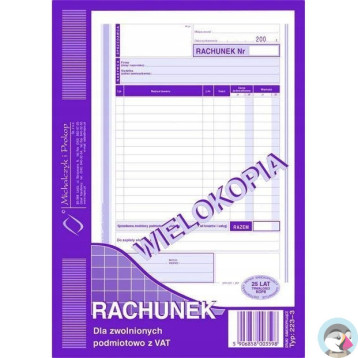 223-3 Rachunek A5 dla zw.z VAT (pion) wielokopia MICHALCZYK i PROKOP