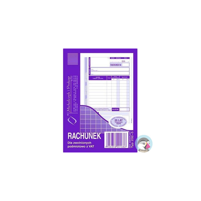 232-5 Rachunek A6 (pion) ory.+kop. 80k Michalczyk i Prokop