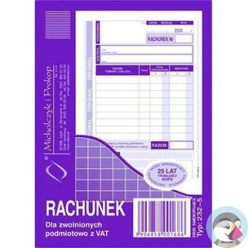232-5 Rachunek A6 (pion) ory.+kop. 80k Michalczyk i Prokop